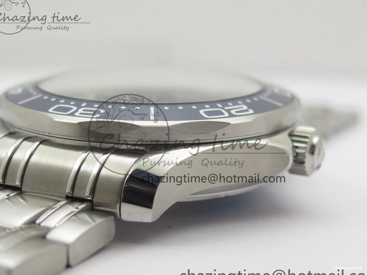 0401 Seamaster Diver 300M ORF 1:1 Best Edition Blue Ceramic Gray Dial on SS Bracelet A HighQuality 7867